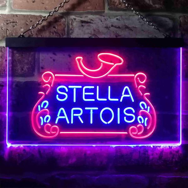 Stella Artois Logo Horn Dual LED Neon Light Sign